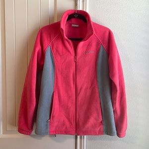 Columbia fleece jacket, pink/grey, Large